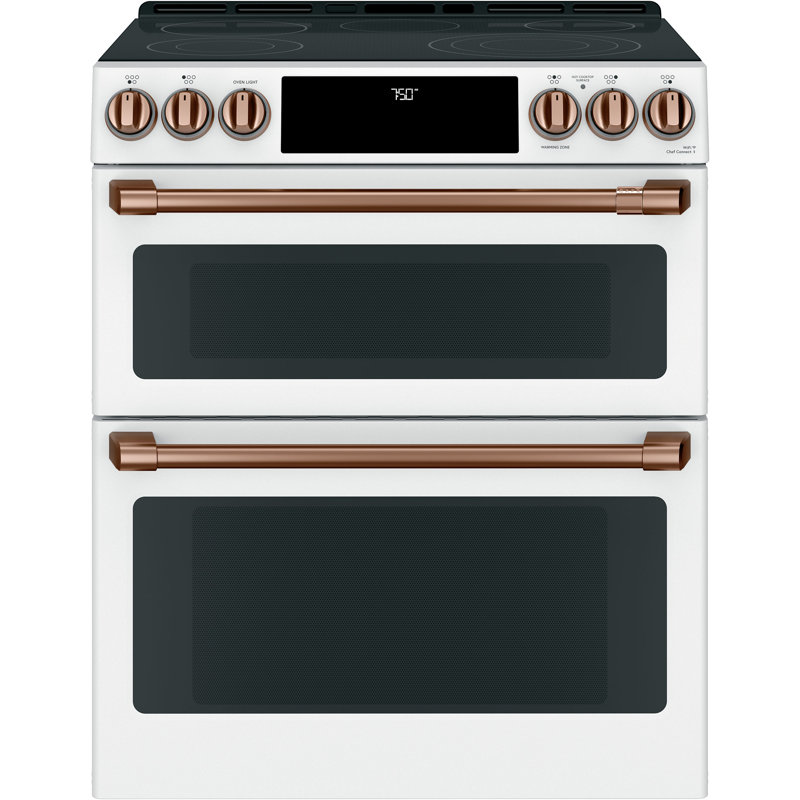 Café 30" 6.7 cu. ft. Smart Slide-in Electric Range with Convection and Radiant Cooktop, Matte White
