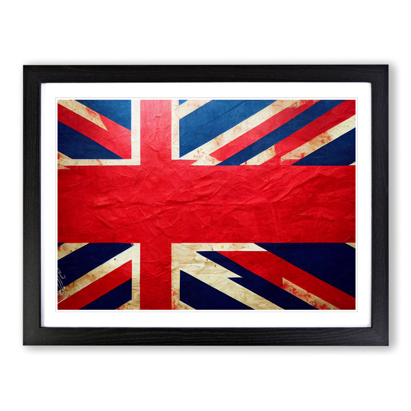 Abstract Union Jack Flag Vol.3 - Framed Print, Black Framed, 25cm H x 34cm W x 2cm D