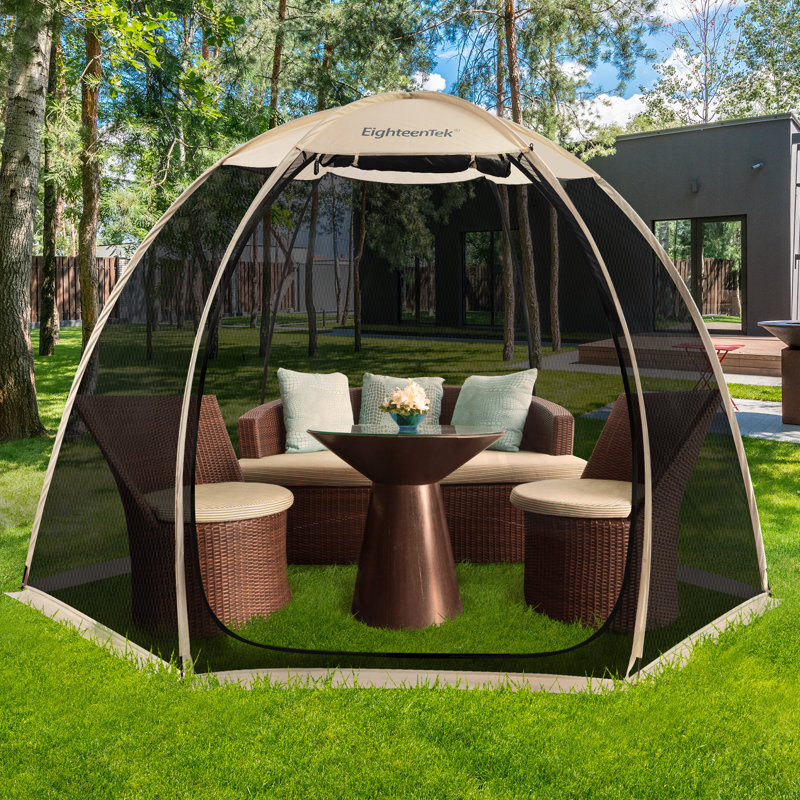 Tente de patio avec abri escamotable et abri de jardin pour patio, H 83,86 po x l 106,69 po x P 123,23 po