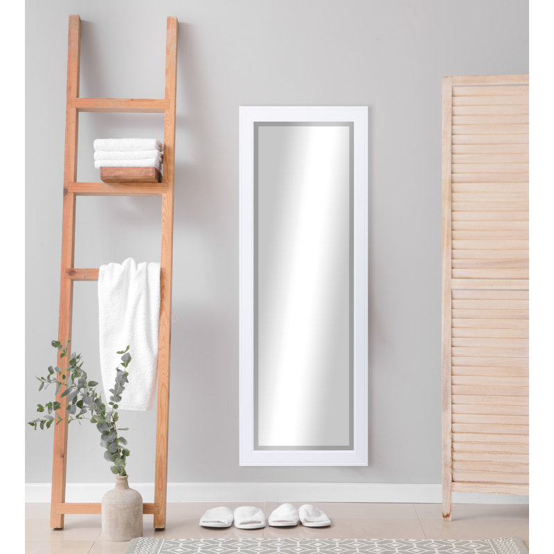 Eladia Engineered Wood Flat Wall Mirror, 59.5" H x 20.5" W x 0.75"D, White