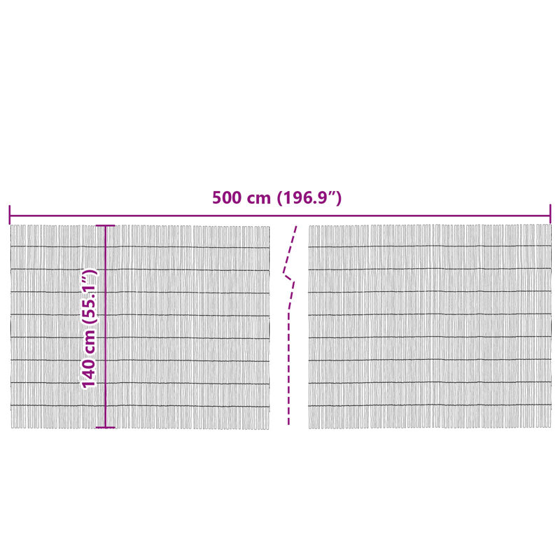 140cm H x 500cm W Bamboo Border Fencing
