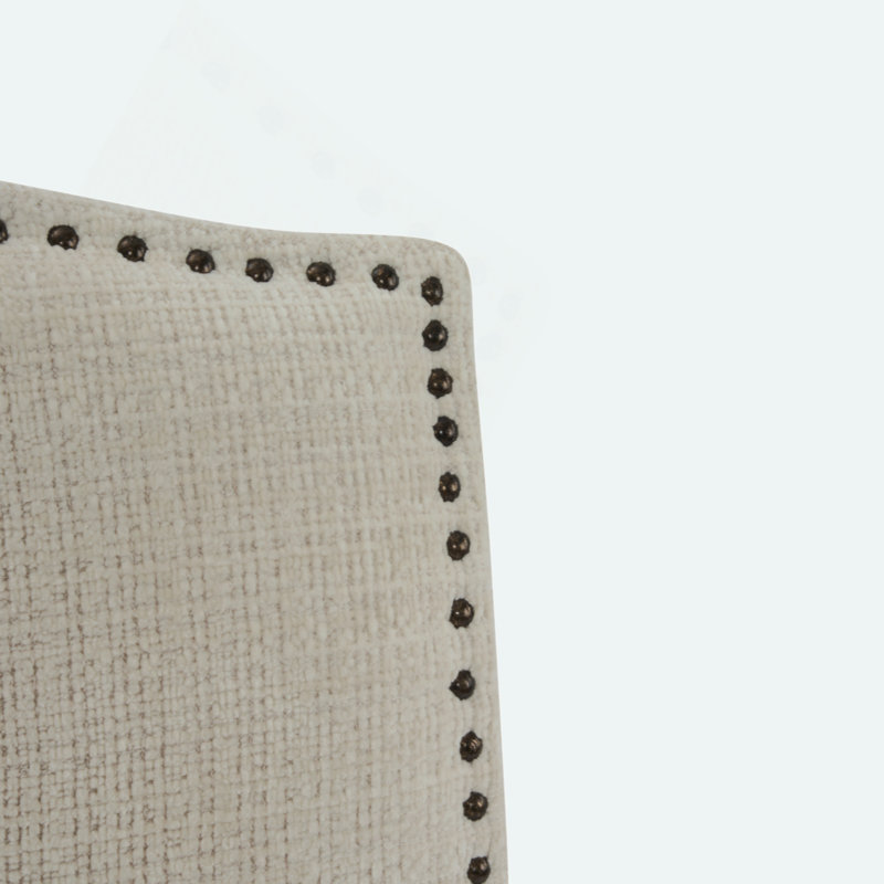 Baltimore Upholstered Bar Stool with Solid Wood Frame, Beige Fabric