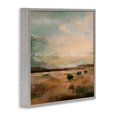 Buffalo Under Big Sky Framed Giclee Art by Marilyn Hageman