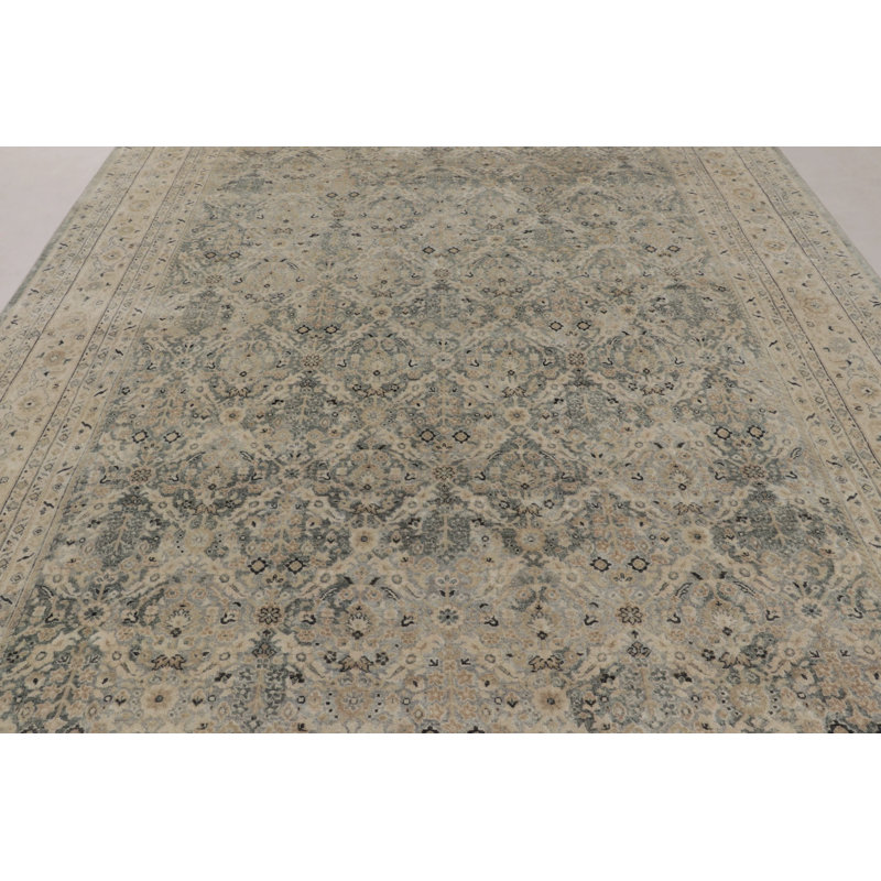 Modern Classic Hand Knotted Area Rug, Rectangle 10' x 14'