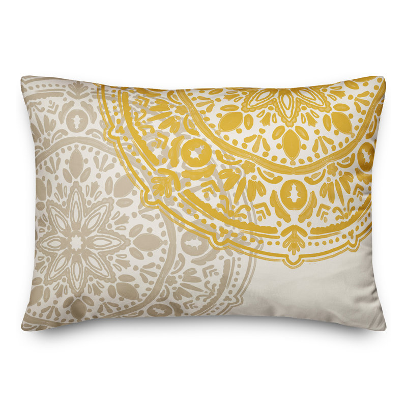 Housse et insert de coussin d'extérieur Juan, Blanc / jaune, Floral 6