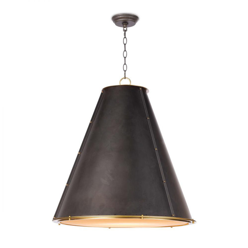 French Maid Chandelier Large, Blackened Brass, Black