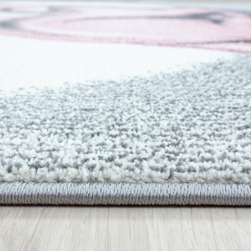 Peck Flatweave Pink/Grey Rug, Round 160cm