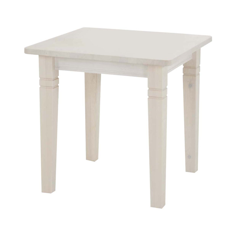 Pols Pine Solid Wood Dining Table, Stained and varnished white/White