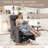 24.8" Wide Modern Manual Swivel Rocking Small Recliner Chair With 8-Point Massage Heating & Side Storage Pocket-1306071491