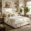 UK & EU Velvet Ottoman Bed with Fluted Gold-Trim Headboard, Luxury Gas-Lift Storage Bed, Beige/Black-2049530070-2049530056