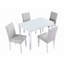 Ensemble de table de salle à manger en bois 5 pièces, ensemble de table de cuisine avec table rectangulaire et 4 chaises rembourrées, ensemble de table de salle à manger en bois avec décoration en cristal-34282189-34282291