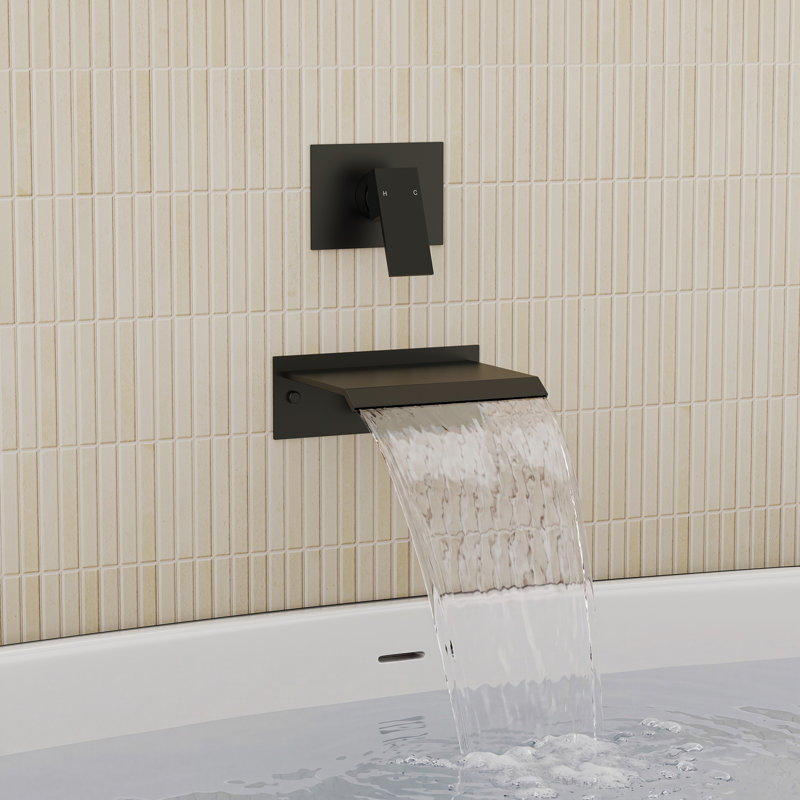 Robinet de baignoire romaine à une poignée, Noir mat