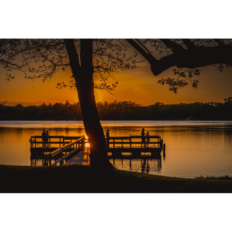Sunset At A Lake In Minnesota by Bala Divakaruni - Wrapped Canvas Print, 61cm H x 91cm W x 3.8cm D