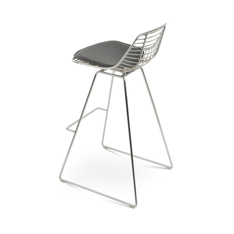 Tiger Mini Wire Stools, Chrome, Counter Stool (24” Seat Height), Caramel