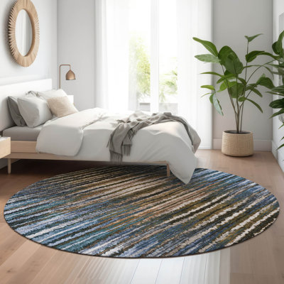 Premium Machine Washable Cerrito AMF604 Blue Rug