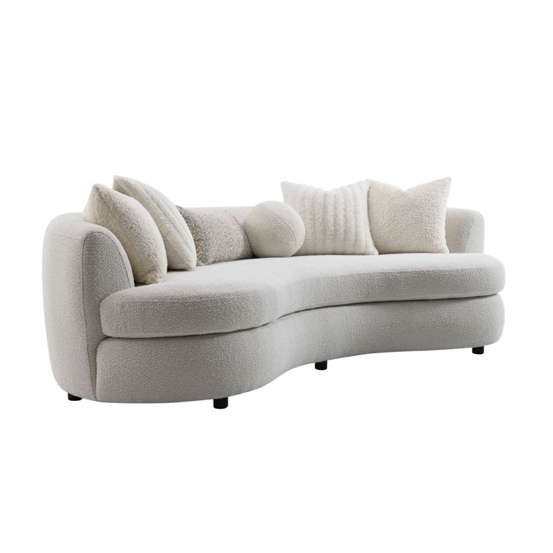 Canapé Iniko Beige Boucle avec coussins décoratifs