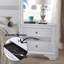 Table de chevet chic et blanche pour la décoration du couloir - Vaste espace de rangement, lignes courbes pour garder votre chambre bien rangée-1147024575