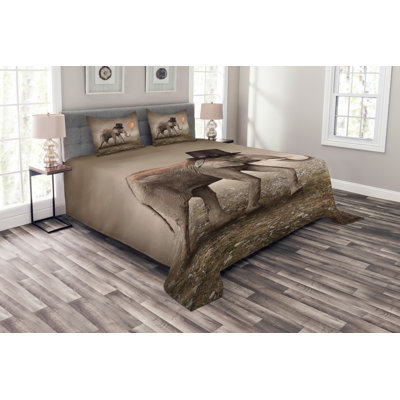 Elephant Animal Print Bedspread with Pillow Shams Included