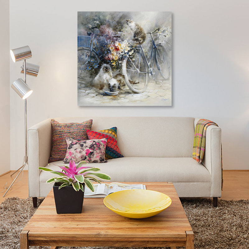 «Bicycle Race», impression sur toile, H 37 po x l 37 po x P 1,5 po, Pas de tapis, Toile tendue