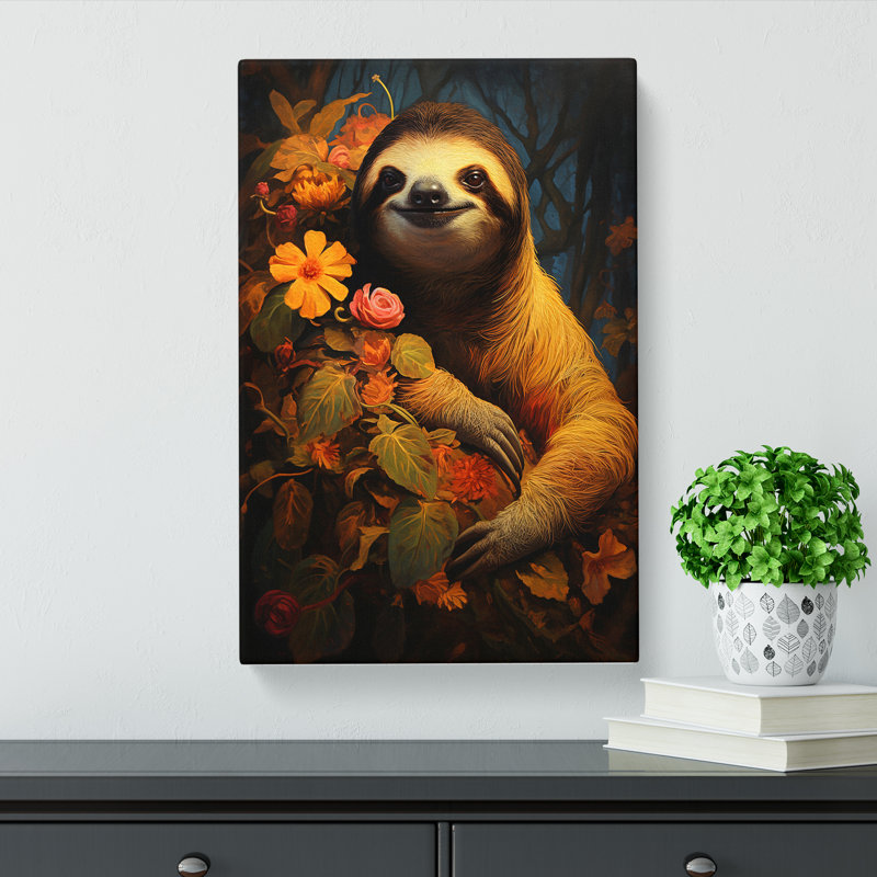Sloth Informel - Wrapped Canvas, 76cm H x 50cm W x 3cm D
