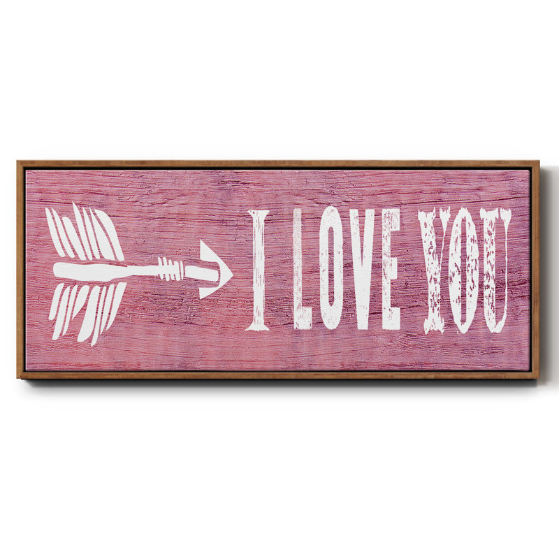 «I Love You», toile encadrée, H 20 po x l 50 po