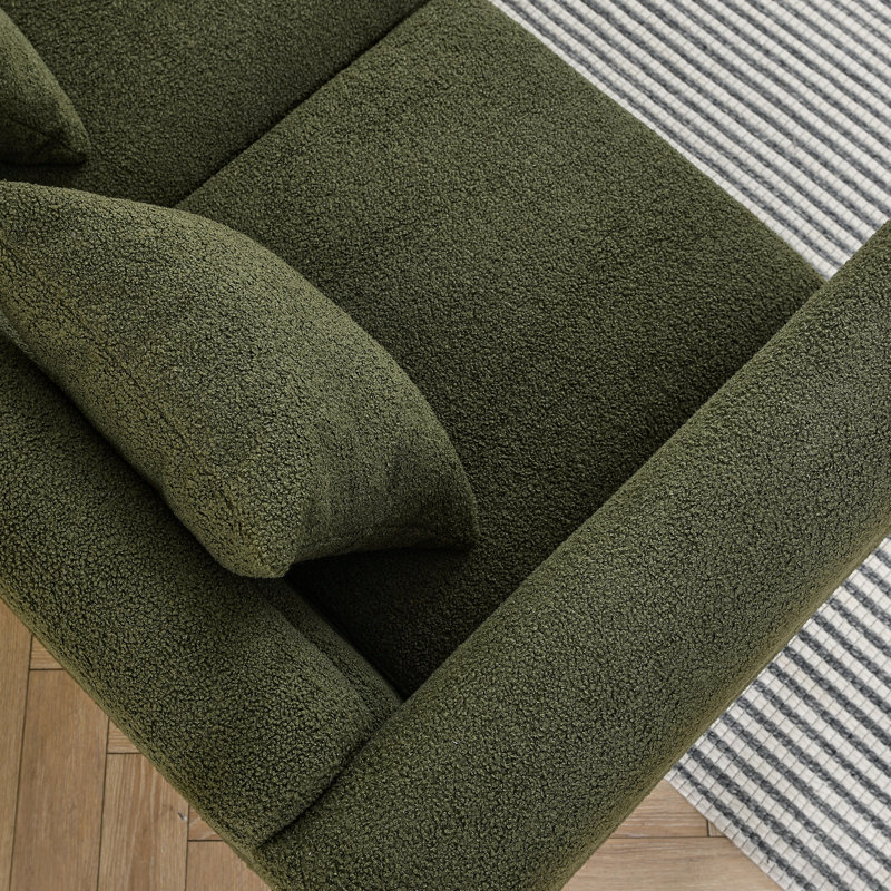 Canapé modulaire 2 places - tissu d'ameublement doux, coussins, tissu de salon moderne de 60 pouces Streamline, attrait,