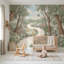 Jardin, papier peint, chemin sinueux, aquarelle amovible, décoration murale-2066647806-2066647804