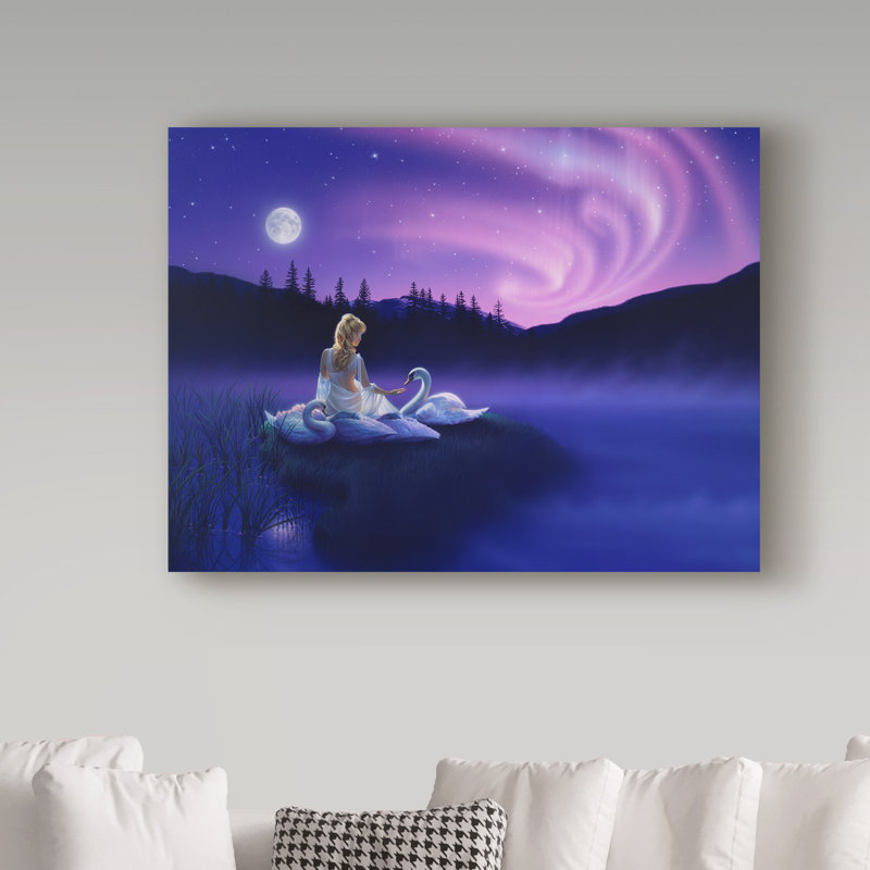 «Gift of the Swan» par Hilkiah, impression sur toile tendue, H 14 po x l 19 po x P 2 po
