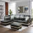 Rilan 103.5" Modern Faux Leather Sectional Sofa, L-Shaped Couch with Chaise Lounge for Living Room Apartment-240499499-240499477