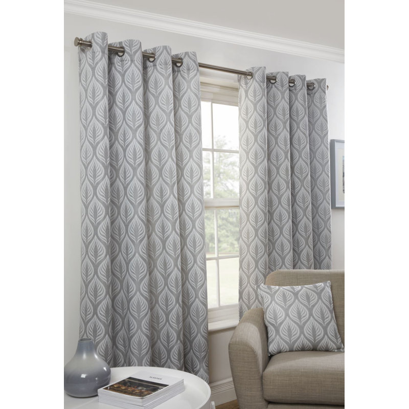 Midtown Room Darkening Curtain Pair, 168cm W x 137cm L, Silver