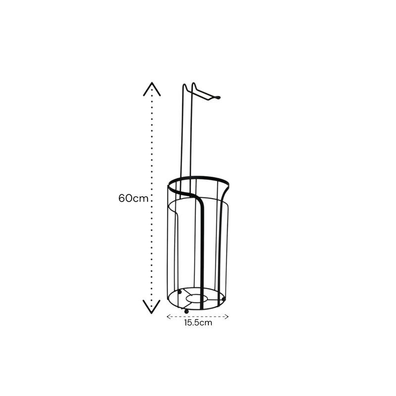 Dante Free Standing Toilet Paper Holder, Matt Black
