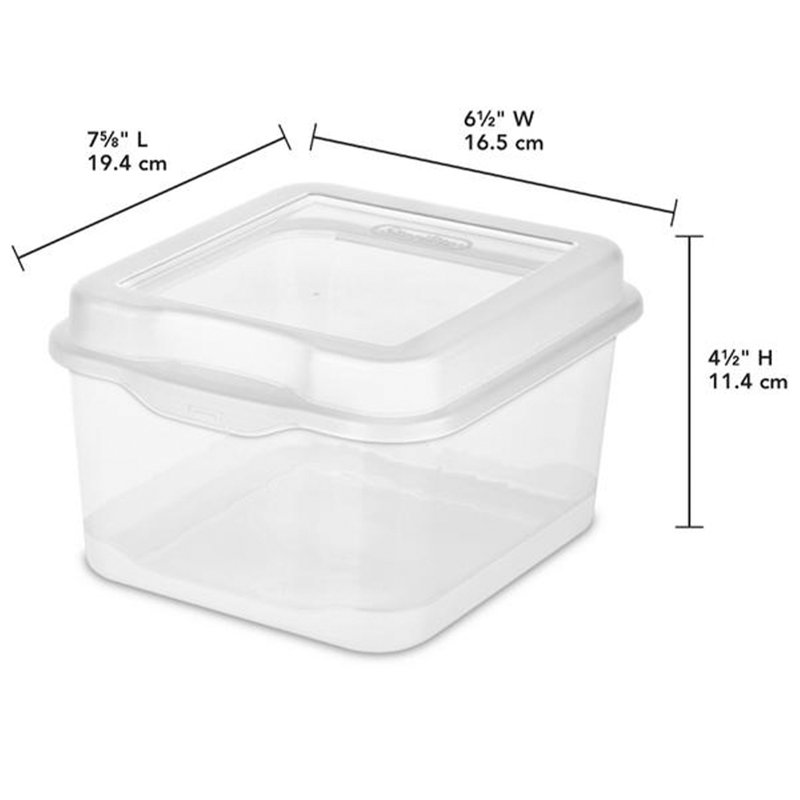 Sterilite Plastic Stacking FlipTop Latching Storage Box Container, 44.88, 12, 4.5" H x 6.5" W x 7.62" D