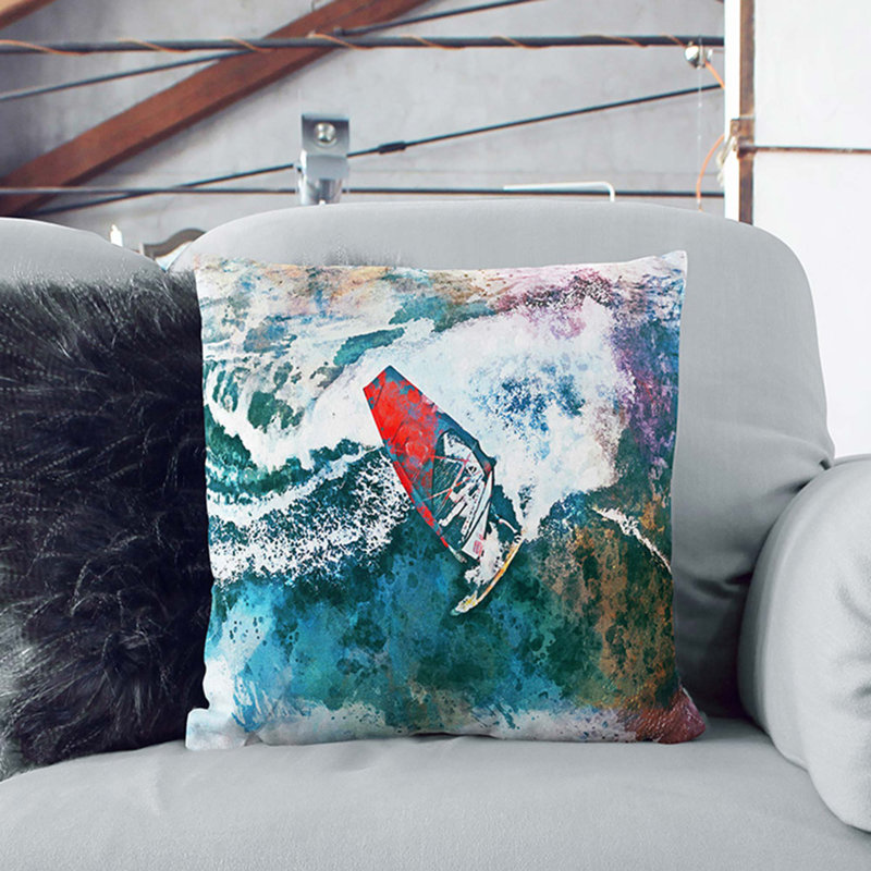 Wind Surfing Cushion with Filling, 55cm H x 55cm W x 20cm D