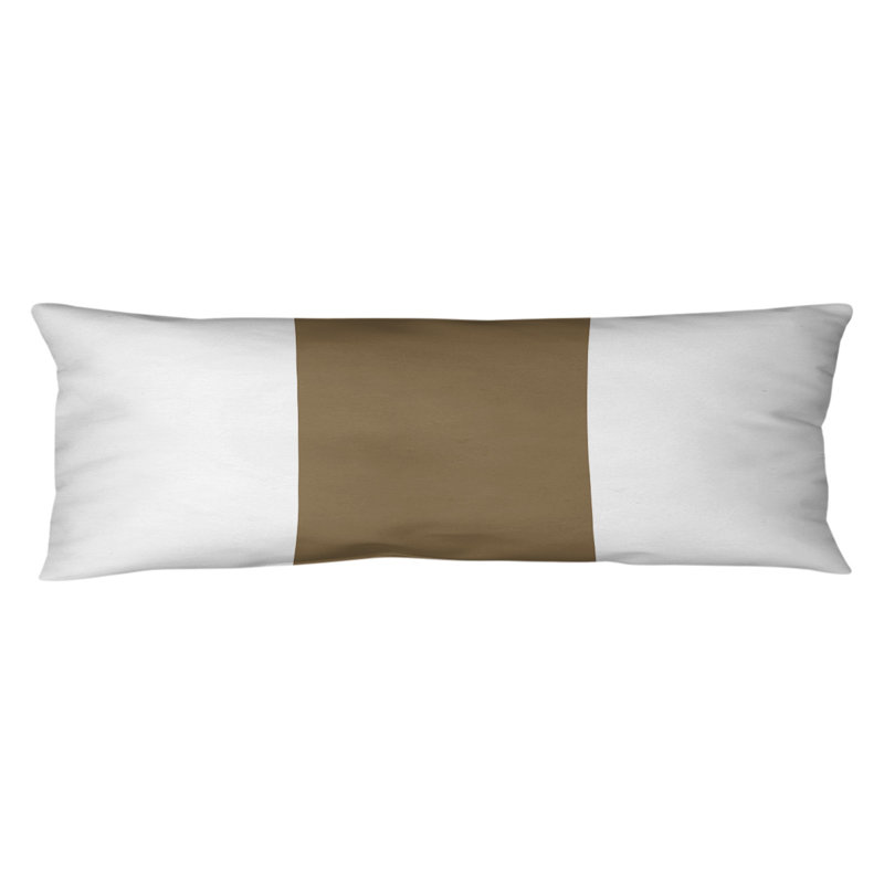 Oreiller de corps en polyester / polyester Arizona Football Stripes, Blanc / milieu doré, Adairsville