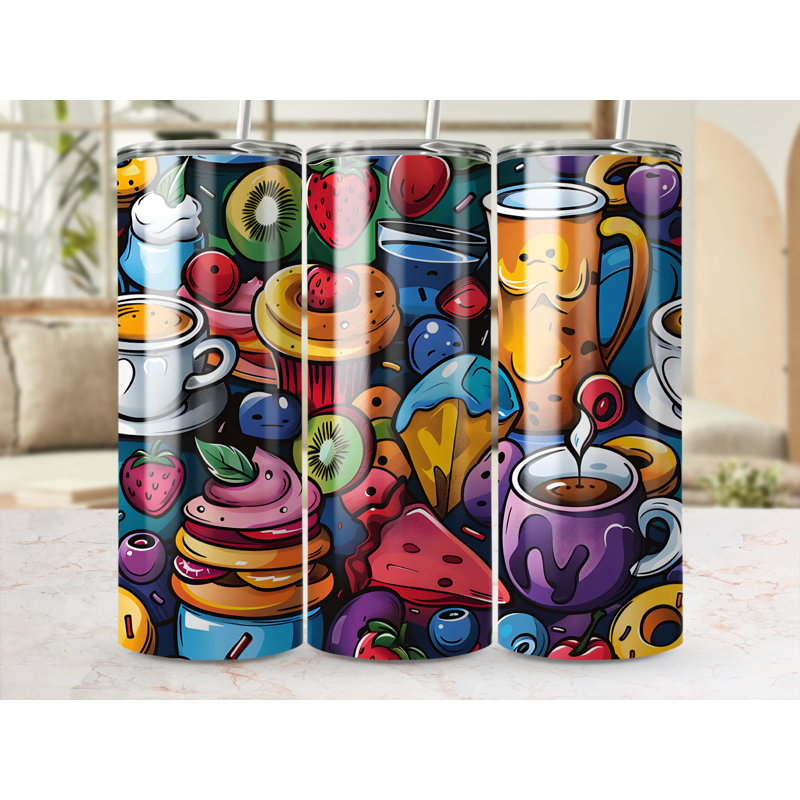 Choose Handmade Tumblers 591ml Vacuum Insulated Stainless Steel (18/8) Travel Tumbler with Straw