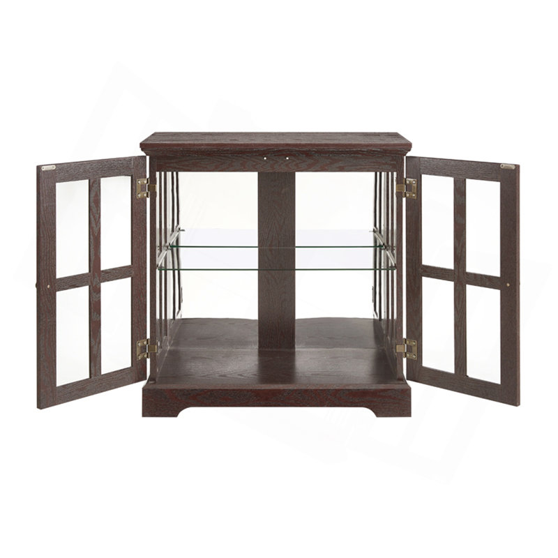 Tall Accent Cabinet With Glass Door, Cherry