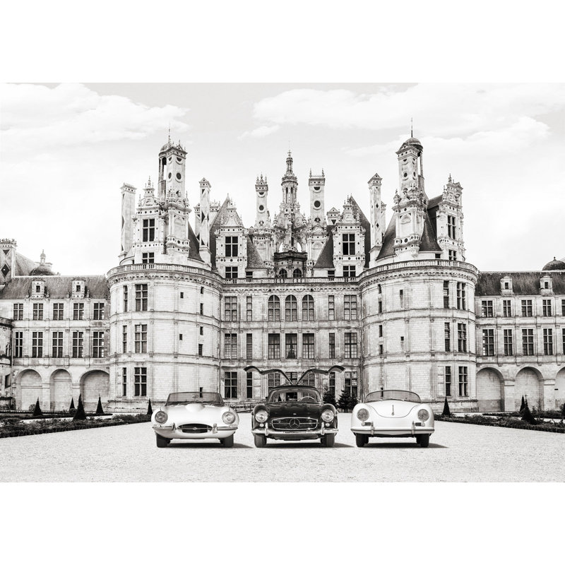3AP5592 Vintage Roadsters At French Castle by Gasoline Images - Wrapped Canvas Art Prints, 60cm H x 80cm W x 4cm D
