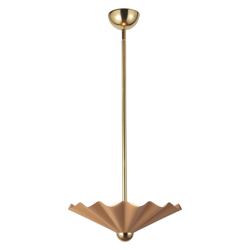 Furrow 16-in Red dimmable LED Pendant, 16-in, Pink