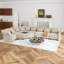 Canapé modulaire de coin en L en chenille avec repose-pieds Ahren-1612285468