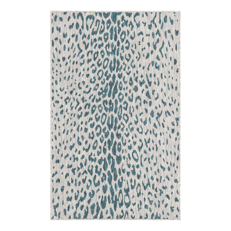 Tapis safari intérieur / extérieur sarcelle Teal, Rectangle 3 pi x 5 pi 3 po