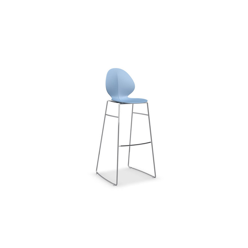 Basil Ergonomic Stool with Metal Base, Matte Optic White, Counter Stool (26.25" Seat Height)