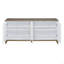 Console en marbre blanc avec finition chêne et champagne