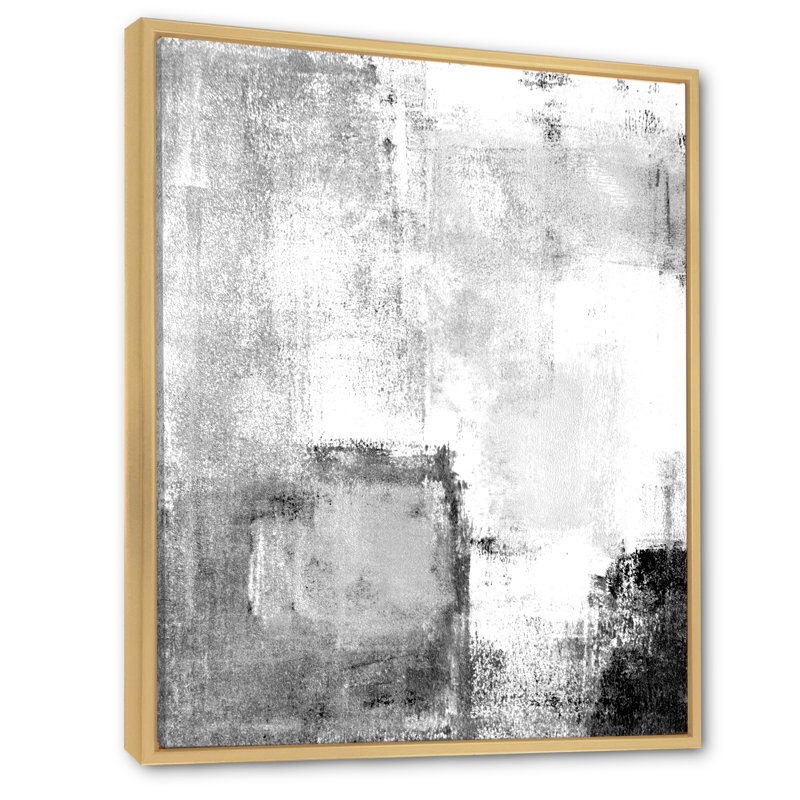 Art moderne gris et bleu II 2FDP47775, H 36 po x l 24 po x P 1 po, Encadrement brun