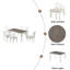 Ensemble de table de salle à manger 7 pièces de style rétro avec table extensible et 6 chaises rembourrées-1851651895-1851651888