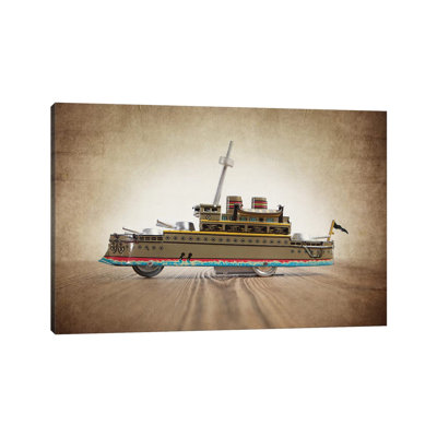 Green Tin Ship - Print on Canvas
