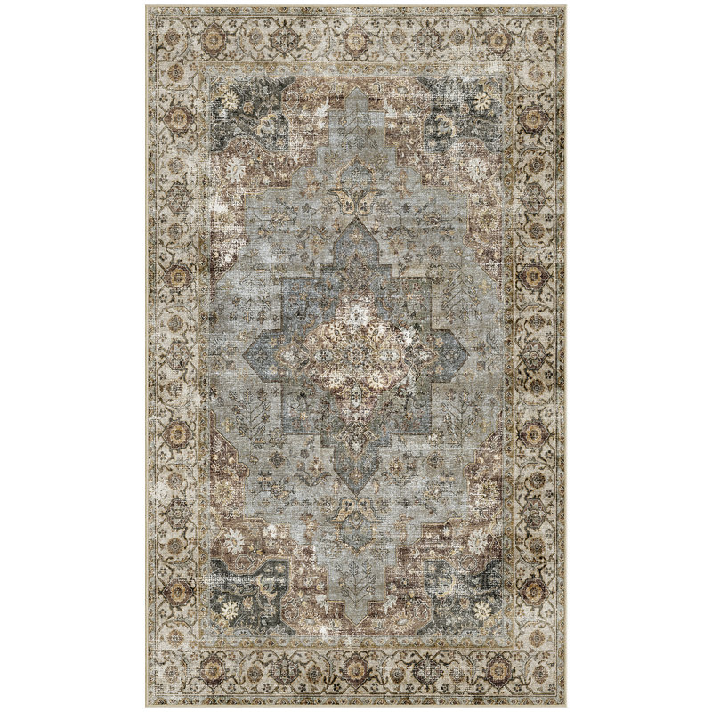 Washable Oriental Indoor Rug, Rectangle 3' x 5'