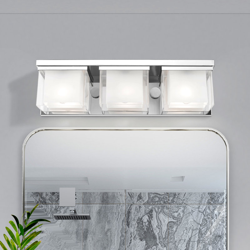 Éclairage pour meuble-lavabo à 3 lumières chromés poli à intensité variable harmoni