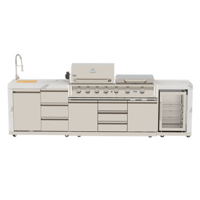 BroilChef®Yosemite Sintered Stone Countertop With S/S Outdoor Kitchen Island Modular Suite