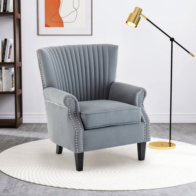 Fauteuil l 31,59 po, Polyester bleu