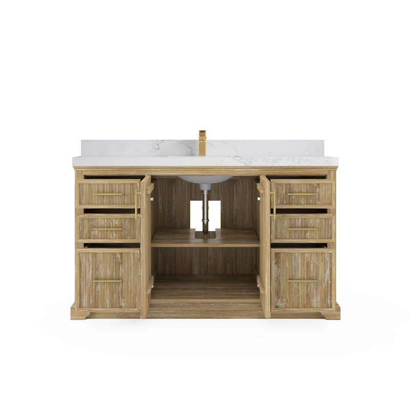 Ensemble de meuble-lavabo simple 60 po Brecht, Calacatta Nuvo